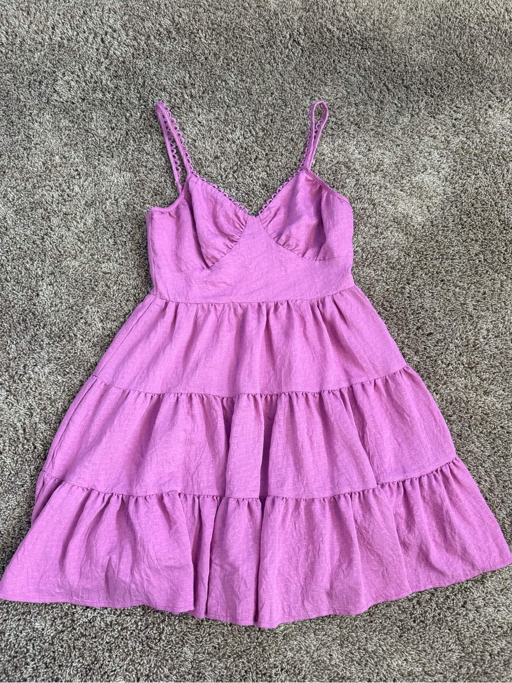Vici Pink Tiered Mini Dress with Adjustable Straps - Picture 5 of 7